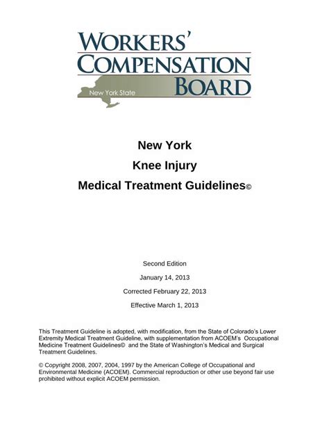 Pdf New York Knee Injury Medical Treatment Guidelines Pdf Filenew