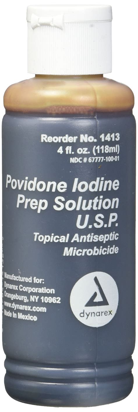 Dynarex Povidone Iodine Prep Solution Antiseptic Solution For Skin And Mucosa Ideal For
