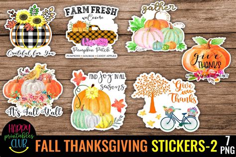 Fall Thanksgiving Stickers 3 Printable Stickers For Fall So Fontsy