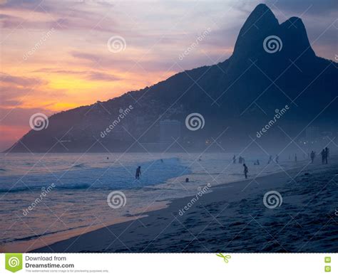 Ipanema Beach At Sunset Stock Photo Image Of Summer 79345830