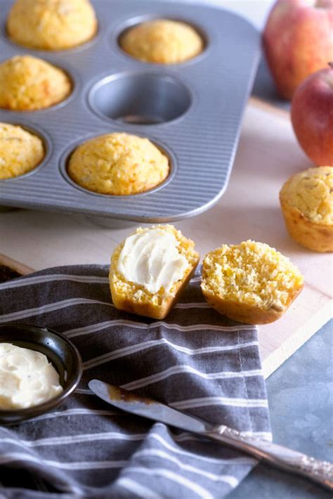 apple cheddar corn muffins with honey butter healthy delicious