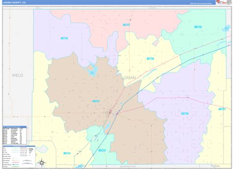 Logan County Co Wall Map Color Cast Style By Marketmaps Mapsales