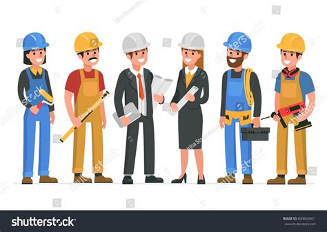 Construction Workers Team Vector Illustration Construction Worker