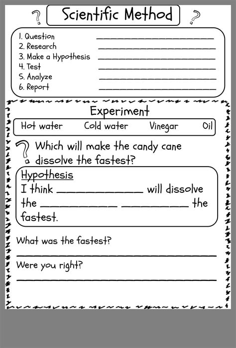 Science Experiment Results Worksheet