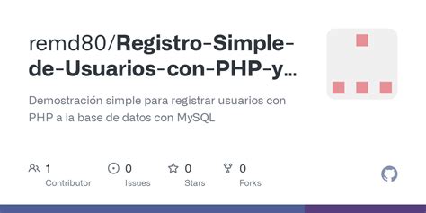 GitHub Remd Registro Simple De Usuarios Con PHP Y MySQL