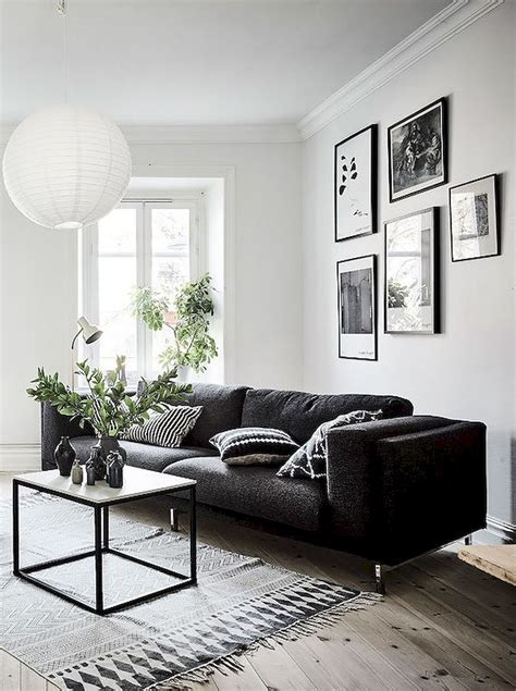 Cool 32 Elegant Living Room With Black And White Color Combination That