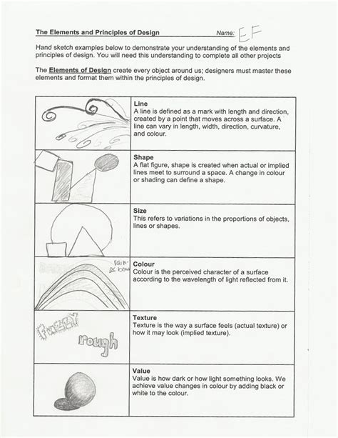 Principles Of Design Worksheets