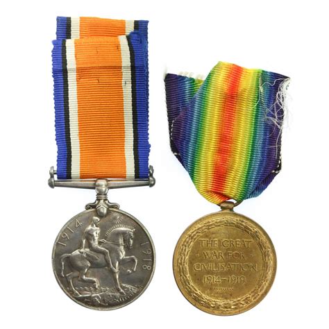 Ww1 British War And Victory Medal Pair Pte C Walton Royal Fusiliers