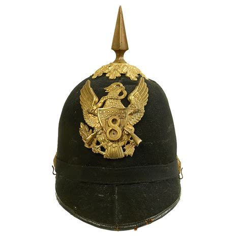 Original Us Model 1881 Army Infantry Officers Dress Spiked Pith Helm
