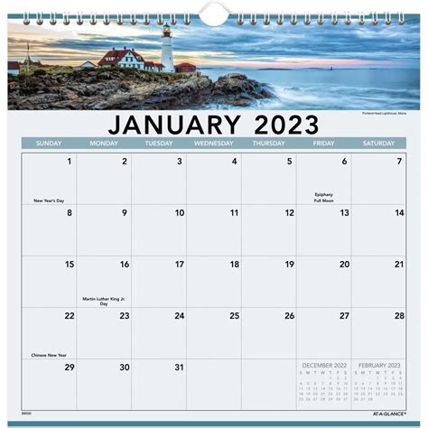 At A Glance Scenic 2023 Wall Calendar Large 15 12 X 22 34 56 Off