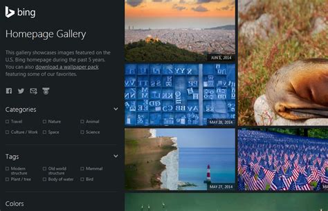 Microsoft Launches Bing Homepage Gallery Access Images