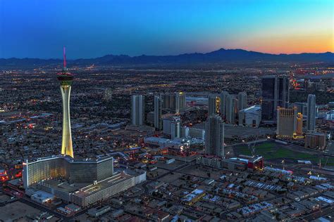 Las Vegas Strip Stratosphere Aerial Photograph By Susan