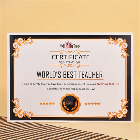 Worlds Best Teacher Certificate Myflowertree