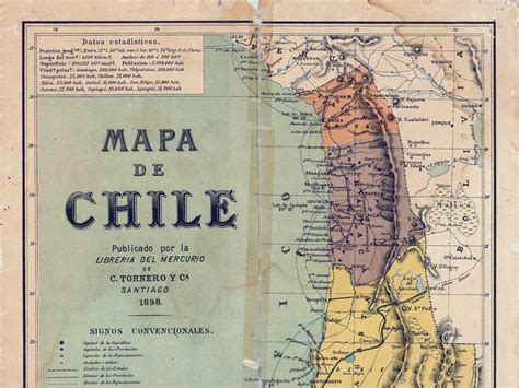 Vintage Map Of Chile Old Chile Wall Map 19th Century Large Etsy Singapore