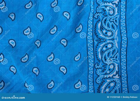 Blue Fabric Bandana Stock Photo Image Of Flower Single 11233160
