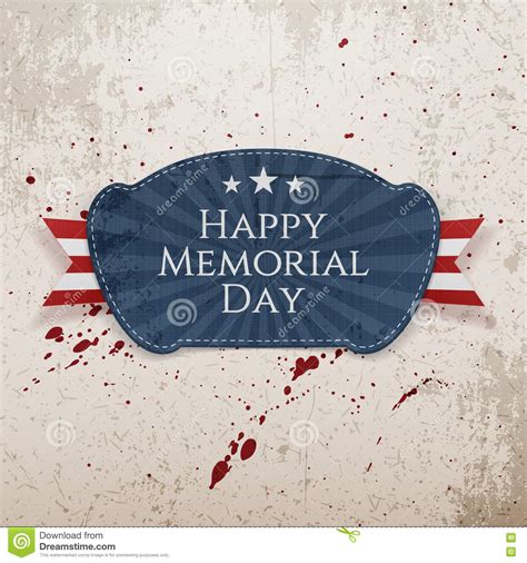 Happy Memorial Day National Badge With Ribbon Stock Vector