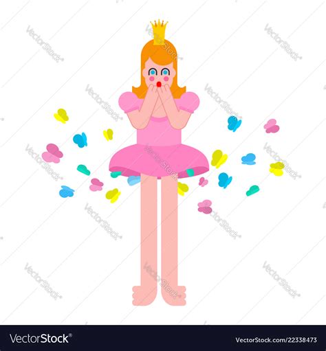 Princess Fart Butterfly Woman Farting Sweet Girl Vector Image