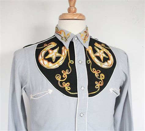 Rare Vintage 1940s Western Shirt S 40s Embroidered Etsy Western
