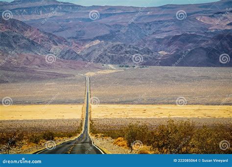 Two Lane Blacktop On Desert Landscape Stock Image
