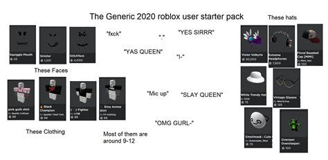The Generic 2020 Roblox User Starter Pack Rstarterpacks