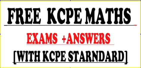 kcpe math revision exams answers [mathematics]