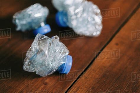 Crumpled Recycled Plastic Water Bottles Stock Photo Dissolve