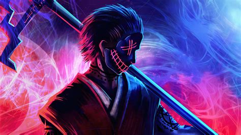 1366x768 Grim Reaper Neon Guy 5k Laptop Hd Hd 4k Wallpapersimages