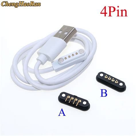 5 Sets Magnetic Usb Charging Cable Male Female Pogo Pin Connector 4