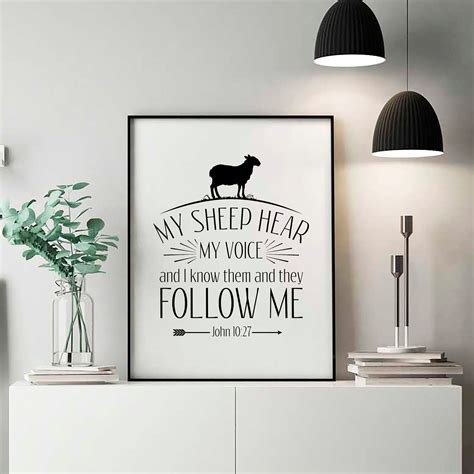 Bible Verse Sheep Poster Printable Scripture Verse My Sheep Etsy