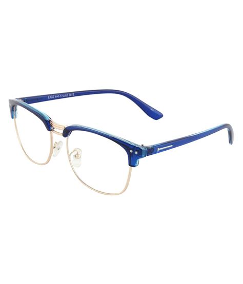 Zyaden Blue Anti Glare Metal Frame Eyeglasses For Men