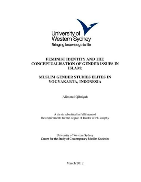 Feminist Identity And The Conceptualisation Of Gender Issues In Islam