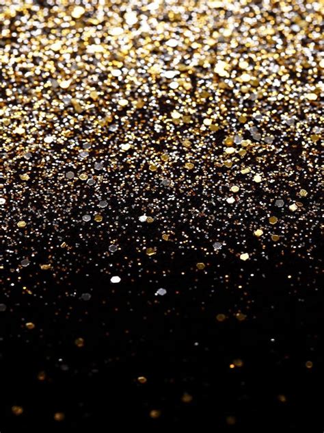 Bokeh Black And Gold Glitter Photography Backdrops No Wrinkles Photo