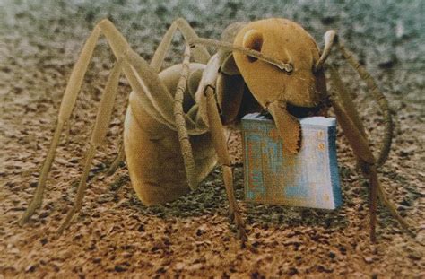 An Ant Carrying A Microchip Things Under A Microscope Scanning