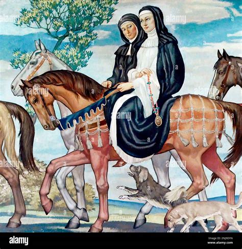 The Prioress And The Nun Detail From The Canterbury Tales Mural By
