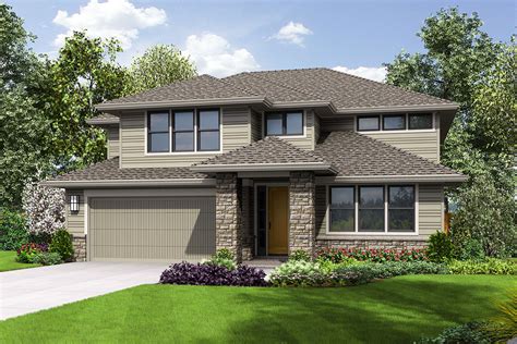 Contemporary Two Story House Plan With Bonus Room 69723am