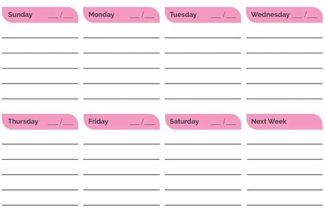 Pink Weekly Planner Printable Instant Download Monday And Etsy