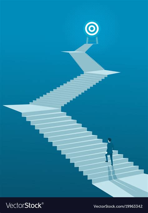 Businessman Walking Up Stairs To Goal Royalty Free Vector