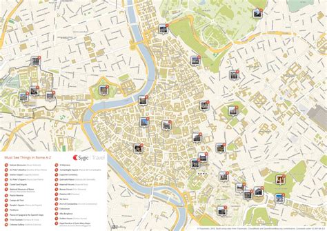 Rome Sightseeing Map Printable Printable Maps