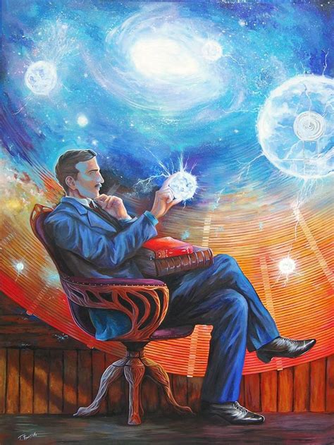 Nikola Tesla The Moment Of Insight Painting By Tatiana Basova Nikola