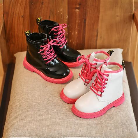 New Children Winter Plus Velvet Keep Warm Kids Leather Boots For Girls