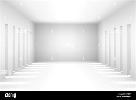 Abstract White Simple Empty Room Highlights Future Architectural