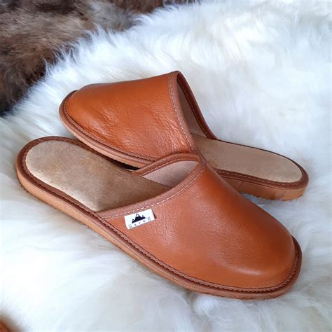 Men S Deluxe Handmade Mule Slippers Real Genuine Leather Etsy Uk