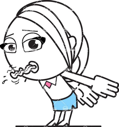 Cute Black And White Girl Cartoon Vector Character Aka Heidy Making Face Graphicmama