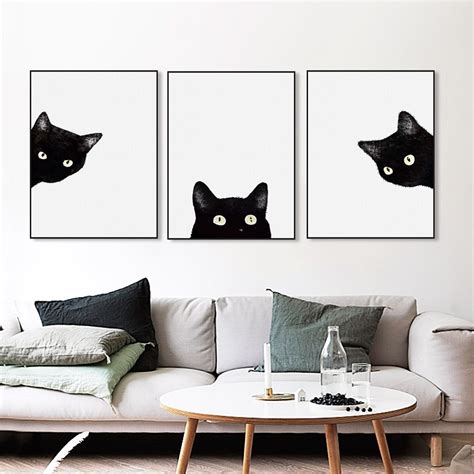 ♥ discover japanese snacks, kawaii plushies get a kawaii box. Modern Kawaii Animals Black Cats Canvas Art Print Poster ...