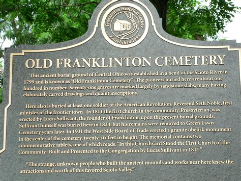 Franklinton Cemetery Plaque 100 Grave Sites In Cemetery M Flickr