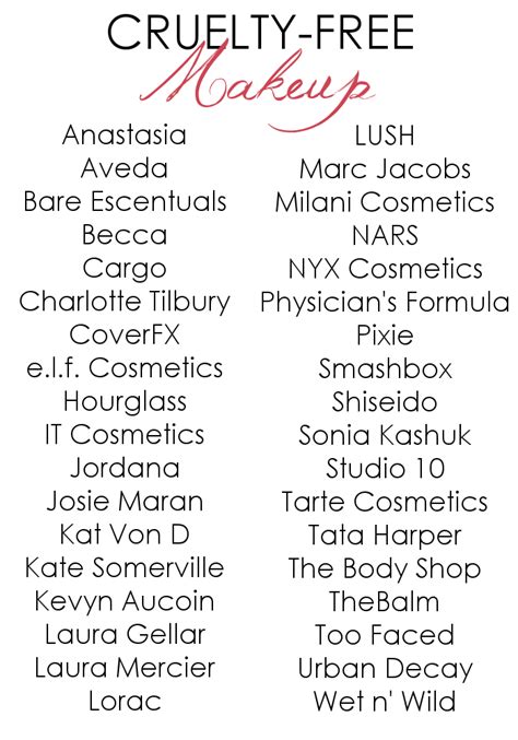 Beauty A List Of Cruelty Free Makeup Brands Dream In Lace