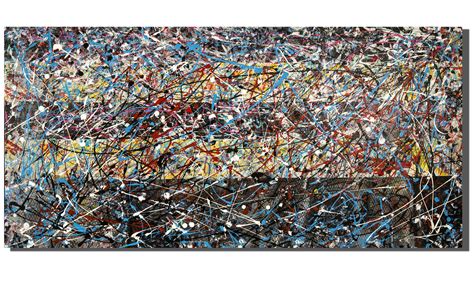 Large Contemporary Abstract Painting 60x30 Mixed On Gallery Canvas