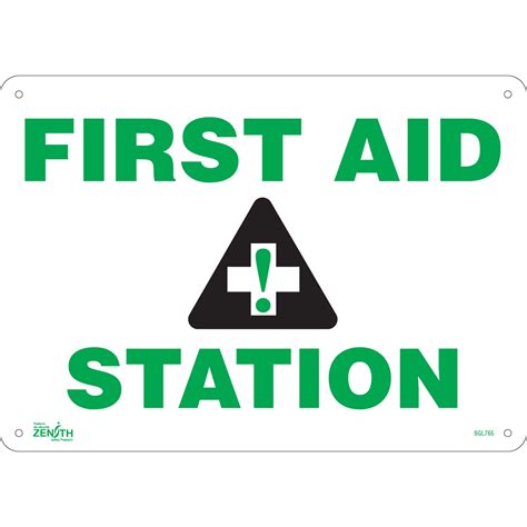 First Aid Station Sign 10 X 14 Plastic English With Pictogram