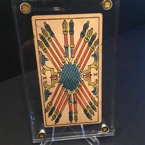 ‘10 Of Wands” Original Antique Hand Painted Tarot Card 1890s Deviant