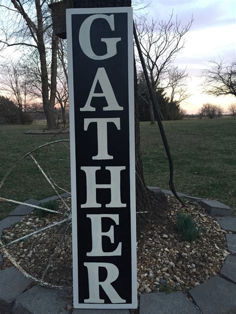GATHER wood sign vertical gather sign dining room sign kitchen